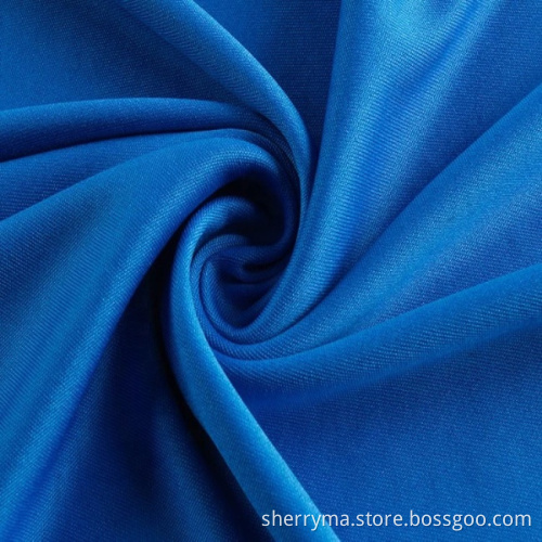 Blue interlock jersey 100% polyester weft knitted fabric